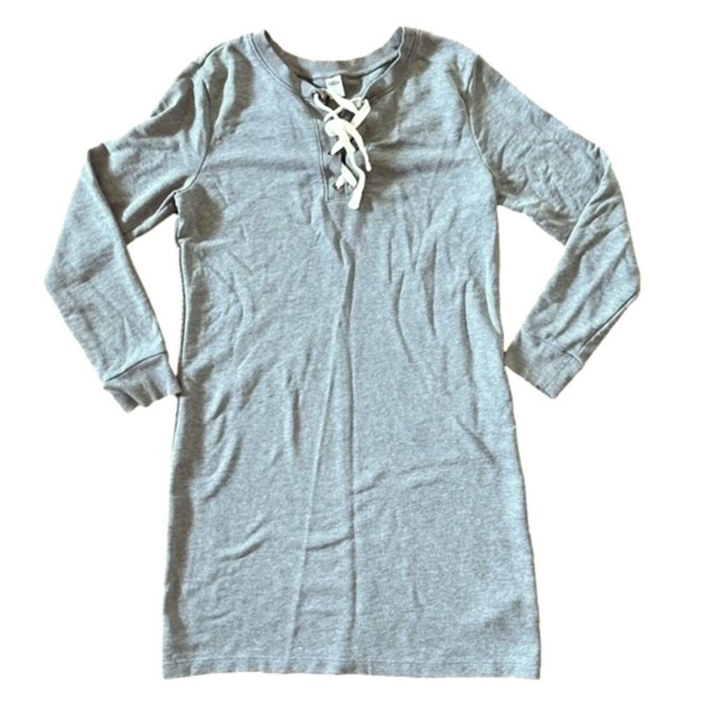 🇺🇸 Old Navy sweatshirt dress with front tie - medium Heather gray